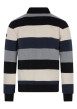 Thumbnail Sweat bleu à rayures pourvu d'un col polo boutonné d'une coupe droite - Image 2