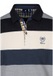 Thumbnail Sweat bleu à rayures pourvu d'un col polo boutonné d'une coupe droite - Image 3