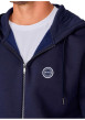 Thumbnail Sweat zippé marine uni avec une coupe droite et un zip de fermeture - Image 3
