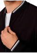Thumbnail Bomber en coton noir uni pourvu de liserés contrastés et côtelés - Image 2