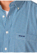 Thumbnail Chemise en coton bleue pourvue d'un motif à carreaux et d'un col à rabats - Image 4