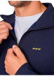 Thumbnail Sweat marine uni avec une coupe droite à col camionneur et zip de fermeture - Image 3