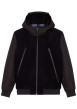 Thumbnail Blouson noir à capuche en laine mélangée avec une coupe droite