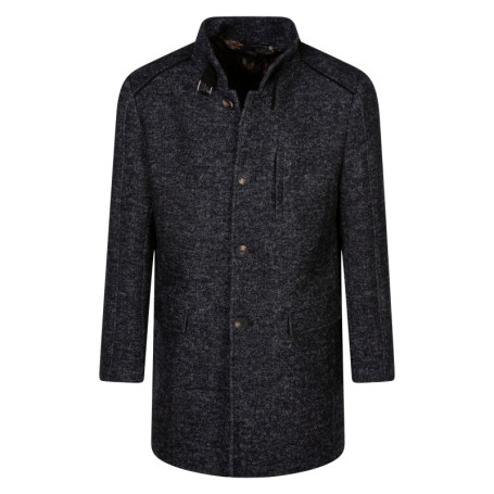 Manteau anthracite uni coupe droite col montant...