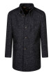 Thumbnail Manteau anthracite uni coupe droite col montant avec une fermeture boutonnée
