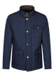 Thumbnail Parka marine unie coupe longue à col montant avec une fermeture zippée