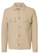 Thumbnail Surchemise Nealy en laine beige unie à coupe droite et col à revers