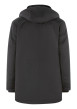 Thumbnail Parka longue noire unie à coupe droite avec un col montant à capuche et 4 poches - Image 2