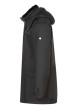 Thumbnail Parka longue noire unie à coupe droite avec un col montant à capuche et 4 poches - Image 3