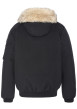 Thumbnail Blouson à capuche détachable noir uni avec une coupe droite et 5 poches - Image 2