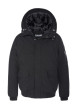 Thumbnail Blouson à capuche détachable noir uni avec une coupe droite et 5 poches - Image 3