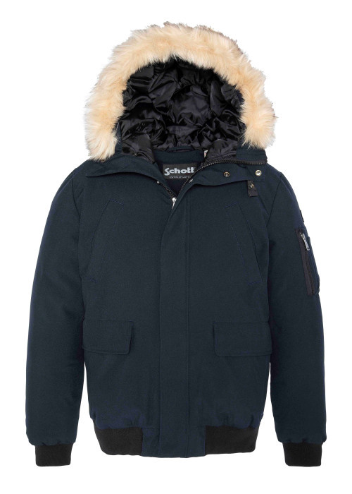 Doudoune Keyburn marine unie coupe régular avec...