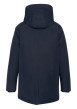 Thumbnail Parka à capuche bleue marine unie avec une coupe longue et 4 poches - Image 2