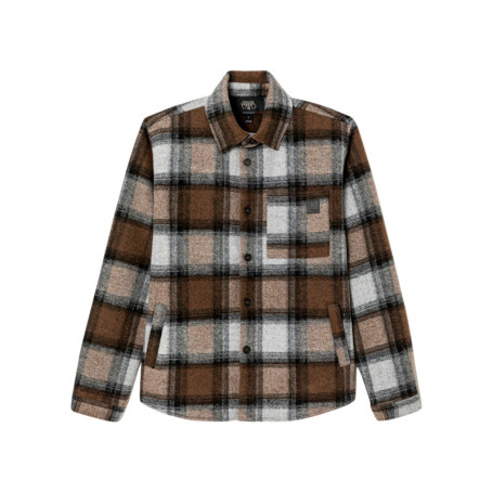 Chemise taupe imprimée avec une coupe droite et...