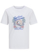 Thumbnail T-shirt en coton blanc imprimé avec une coupe droite et un col rond