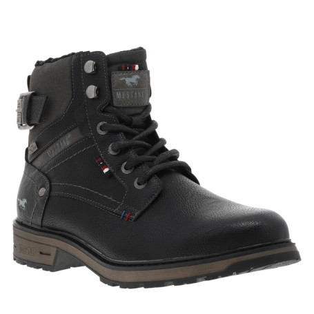 Bottines noires à talon décroché bas avec un...