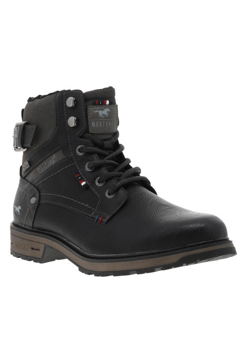 Bottines noires à talon décroché bas avec un...