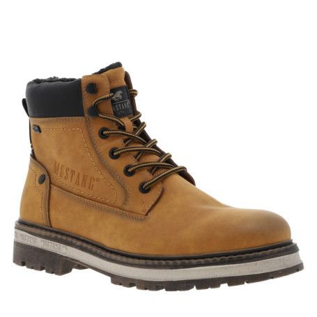 Bottines miel à talon décroché bas avec un zip...