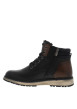 Thumbnail Bottines noires à talon plat avec des lacets ronds et un zip latéral - Image 3