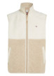Thumbnail Blouson camel bicolore à coupe droite, col montant et sans manches