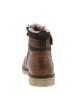 Thumbnail Bottines cognac à lacets et zip latéral avec une doublure en maille sherpa - Image 4