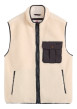 Thumbnail Blouson écru en maille sherpa pourvu d'une coupe droite et d'un col montant