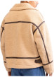 Thumbnail Blouson beige en sherpa avec une coupe ample et un col aviateur - Image 2
