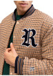Thumbnail Bomber beige orné d'un motif pied de poule et pourvu d'un col rond - Image 3