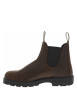 Thumbnail Boots en cuir brunes à talon décroché bas avec soufflets élastiqués noirs - Image 3