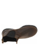 Thumbnail Boots en cuir brunes à talon décroché bas avec soufflets élastiqués noirs - Image 5