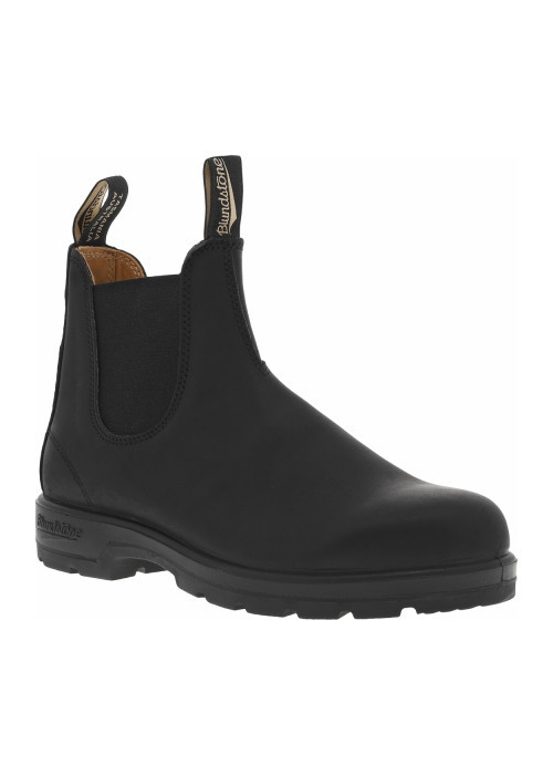 Boots en cuir noires à talon décroché bas et...