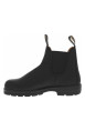 Thumbnail Boots en cuir noires à talon décroché bas et soufflets élastiqués - Image 3