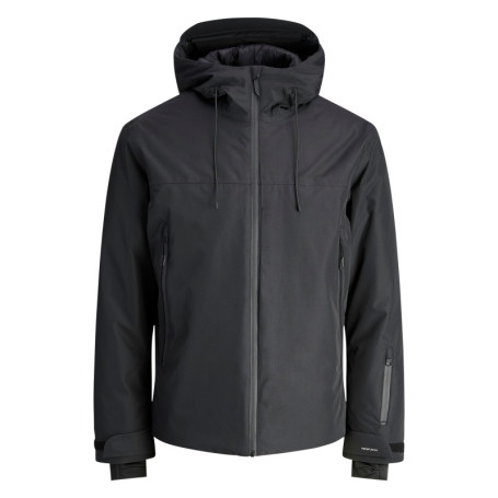 Blouson imperméable noir uni avec un col à...