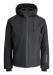 Thumbnail Blouson imperméable noir uni avec un col à capuche et des poches zippées