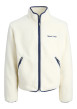 Thumbnail Blouson écru uni en sherpa avec une coupe droite et un col montant