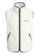 Thumbnail Blouson sans manches écru et bleu uni en sherpa avec un col montant