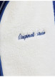 Thumbnail Blouson sans manches écru et bleu uni en sherpa avec un col montant - Image 2