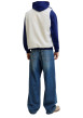 Thumbnail Blouson sans manches écru et bleu uni en sherpa avec un col montant - Image 4