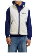 Thumbnail Blouson sans manches écru et bleu uni en sherpa avec un col montant - Image 5