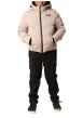 Thumbnail Doudoune beige matelassée avec un col à capuche et cordons de serrage - Image 4