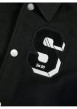 Thumbnail Veste noire bi-matière avec une coupe droite et un col à revers - Image 2