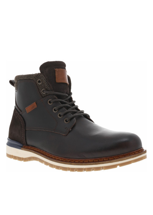 Bottines en cuir brunes à talon plat avec un...