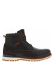 Thumbnail Bottines en cuir brunes à talon plat avec un zip et des lacets ronds - Image 2