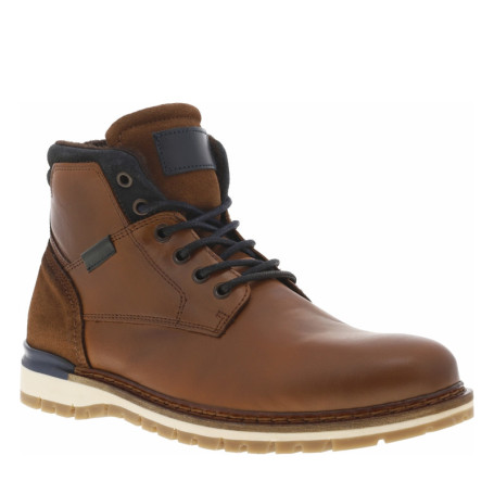 Bottines en cuir tan à talon plat avec des...