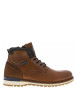 Thumbnail Bottines en cuir tan à talon plat avec des lacets et un zip latéral - Image 2