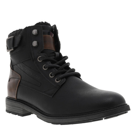 Bottines noires à talon décroché bas avec des...