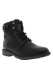 Thumbnail Bottines noires à talon décroché bas avec des lacets ronds et un zip latéral
