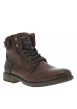 Thumbnail Bottines cognac à talon décroché bas avec des lacets ronds et un zip latéral