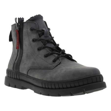 Bottines grises avec semelle à talon plat...