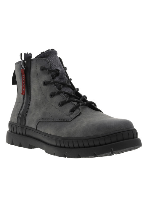 Bottines grises avec semelle à talon plat...